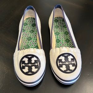 Tory Burch Cream and Navy Shoes
